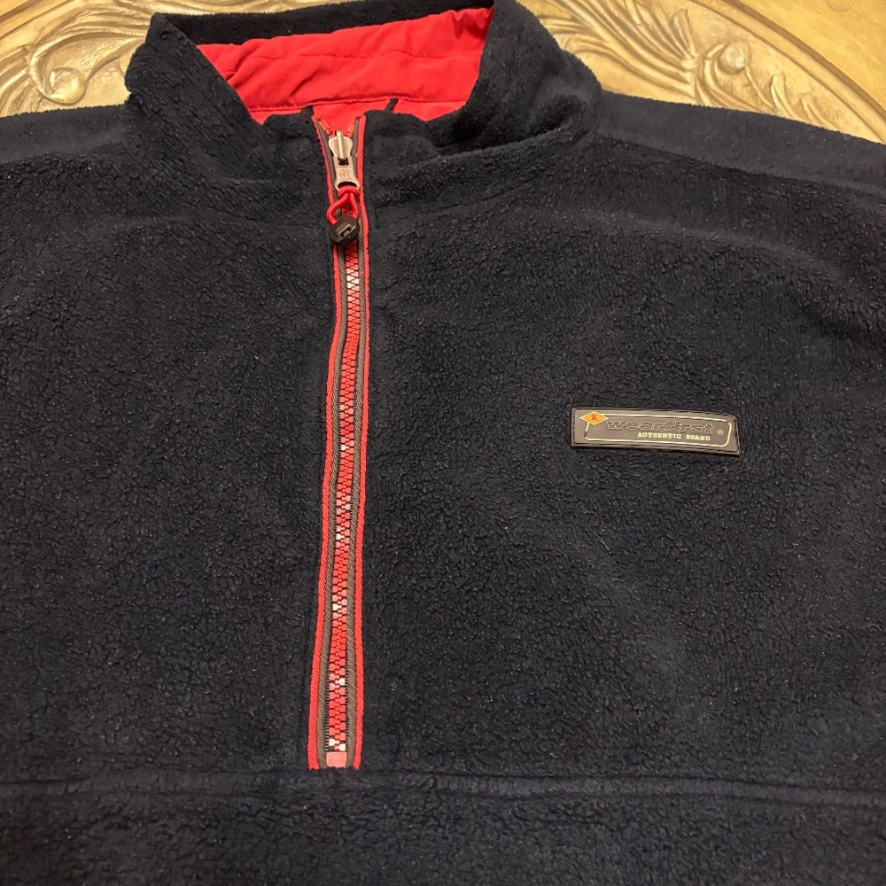 Wearfirst Heavy Weight Reversible Fleece Jacket Mens Extra Large Quarter Zip